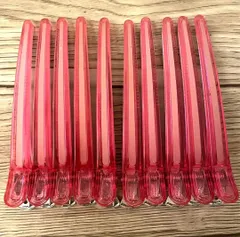 10本セット　ヘアクリップ　ダッカール　美容　理容　レッド　赤　ヘアピン