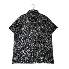 中古 メンズ ルコックスポルティフ le coq sportif 半袖ポロシャツ LL ブラック系 刺しゅうロゴ 総柄プリント