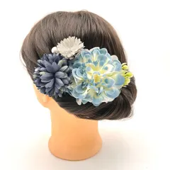 和風ヘアクリップ 手作り絹花Uピン フラワー髪飾り