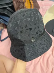 フィラ FILA ブラック パターン バケットハット 帽子