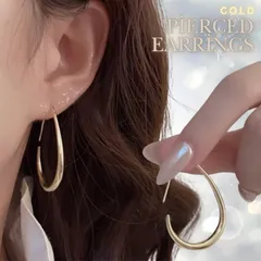 ゴールドループピアス 大きめ 揺れる しずく型 高見え 軽い 結婚式 パーティー 二次会 カジュアル フォーマル ウエディング　ブライダル　卒業式　入学式