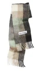 Acne Studios アクネストゥディオズ モヘア CHECK マフラー グリーン グレー ブラック