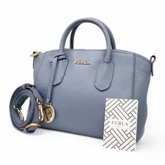 FURLA フルラ ショルダーバッグ テッサ 2way ハンドバッグ ミニ レザー 本革 チャーム くすみブルー 斜め掛け クロスボディ