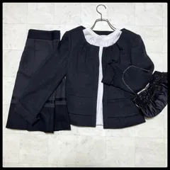 UNTITLED アンタイトル ウール アンゴラ ノーカラージャケット スカート セットアップ スーツ