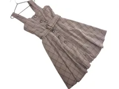 ROJITA ロジータ チェック ジャンパー スカート ワンピース sizeF/茶 ◇■ レディース