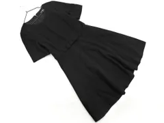 UNIVERVAL MUSE ユニバーバルミューズ ウール混 リボンモチーフ 半袖 ワンピース 黒 ◇■ レディース