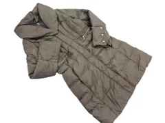 noa ge ノアジェ レザー ポケット ダウン コート sizeL/グレー ◆■ レディース