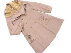 axes femme アクシーズファム ウール混 フェイクファー 付き フリル コート sizeM/ブラウン ◇■ レディース