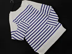 6 ROKU ビューティー＆ユース ユナイテッドアローズ リネン混 オーバー Vネック ニット セーター 青 ■◇ レディース