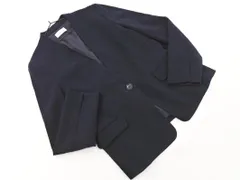 PLST プラステ ノーカラー ジャケット sizeM/紺 ◇■ レディース