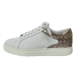 JIMMY CHOO(ジミーチュウ) スニーカー 39 レディース - 白×ピンクゴールド×シルバー レザー