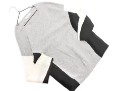 NATURAL BEAUTY BASIC ナチュラルビューティーベーシック 切替 ニット セーター sizeM/白ｘ黒xグレー ◇■ レディース