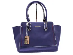 Samantha and chouette サマンサアンドシュエット レザー ロゴ プレート付き トート バッグ 紺 ■■ レディース