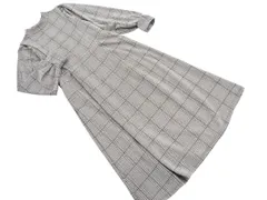 grove グローブ チェック ロング シャツ ワンピース sizeM/白ｘ黒 ◇■ レディース