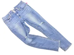 RODEO CROWNS ロデオクラウンズ ダメージ加工 ストレッチ スキニー デニムパンツ size27/青 ■■ レディース