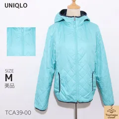 美品 UNIQLO ユニクロ ジャケット・アウター ブルゾン 長袖 フード付き キルティング ジップアップ カジュアル 　水色/ネイビー　 【TCA39-00】 送料無料　古着　レディース