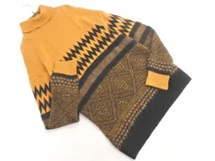 RNA アールエヌエー ウール混 ハイネック チュニック ニット セーター sizeM/黒ｘｊ茶 ◇■ レディース