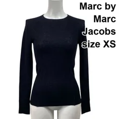 ◇ マークバイマークジェイコブス Marc by Marc Jacobs クルーネックニット 長袖 リブ編み ラメ シアー 黒 XS 5号 レディース S5Y372のサムネイル