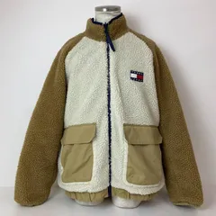 04w5122〓※【中古】TOMMY JEANS トミージーンズ トミーヒルフィガー リバーシブルジャケット フリースジャケット・ナイロンジャケット 4500370952 DN0DM11859 Lサイズ キャメル・トリコロール 【八王子店】