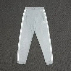 M adidas アディダス グレー 3st コットン トラック パンツ