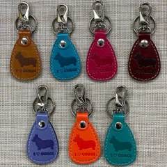 コーギー　PUレザー キーホルダー 全7色◆I♡犬種シリーズ◆ 1個価格