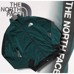 新品正規 ノースフェイス 海外限定 ビッグロゴ 天竺ジャージー ALBANI ジップアップジャケット メンズS グリーン(GRE)