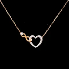 美品★Swarovski スワロフスキー ネックレス ハート インフィニティ クリスタル