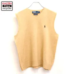 00s RALPH LAUREN ラムウール ニット ベスト メンズ 表記Lサイズ
