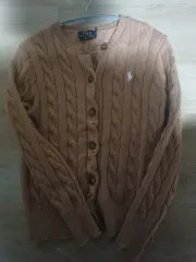 ポロラルフローレン ブラウン ケーブル編み カーディガン ヴィンテージショップ 購入 44 55
