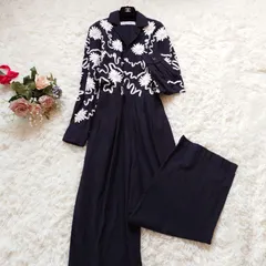 希少 サラマリカ Sara mallika Deepika Tape Embroidery Jumpsuit ジャンプスーツ オールインワン 花柄 刺繍 ブラック 黒 M オケージョン パーティー セレモニー