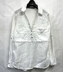 ZARA｜ザラ プルオーバー リネンブラウス ロングスリーブシャツ 長袖