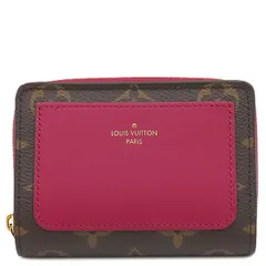 ルイヴィトン LOUIS VUITTON 二つ折り財布 ポルトフォイユ ルー モノグラムキャンバス フューシャ ゴールド金具 ミニ財布 ピンク   M82377 RFID 【箱】【中古】