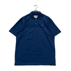 中古 メンズ トラビスマシュー TRAVIS MATHEW  半袖ポロシャツ XL ブルー 青 ボーダー シンプル 裾スリット