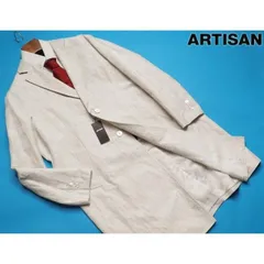 新品定価12.1万円 ARTISAN アルチザン 日本製 銀糸/シルク混 和柄ジャガード刺繍 コートL白(02) 86ME10のサムネイル