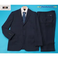 新品15.2万円 オンワード樫山 JOSEPH ABBOUD 日本製『DELFINO デルフィノ 伊製生地』ウール100% グレンチェック柄 スーツY96(A6)紺 832457