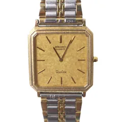 SEIKO セイコー DOLCE ドルチェ メンズクオーツ 腕時計 シルバー×ゴールド×文字盤ゴールド 10K 6730-5160 腕回り約14.5~21(cm) ケース:27×33.6(mm) NT Bランク