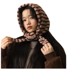 三角ショール レディース ショール ウール マフラー ストール ストライプ ニット ネックウォーマー 三角形 あったか 春 秋 冬 柔