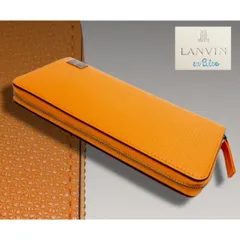 新品正規1.9万円 LANVIN en Bleu ランバン オン ブルー ハイデ ラウンドファスナー 長財布 オレンジ(ORG) 581606