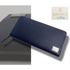 新品正規1.9万円 LANVIN en Bleu ランバン オン ブルー ハイデ ラウンドファスナー 長財布 紺(NVY) 581606