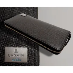 新品正規1.9万円 LANVIN en Bleu ランバン オン ブルー ハイデ ラウンドファスナー 長財布 黒(BLK) 581606