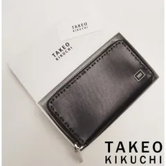 新品正規1.2万円 TAKEO KIKUCHI タケオキクチ エイト 牛革 レザー カードケース 黒(BLK) 746613