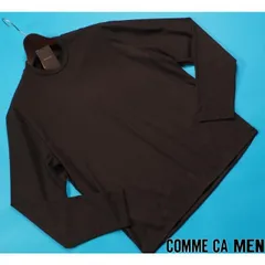 新品定価1.4万円 COMME CA MEN コムサメン 日本製 長袖ジャケットネックTシャツM茶(17) 40TE05