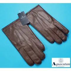 新品正規 Aquascutum アクアスキュータム 羊革レザー  手袋/グローブ 手囲い24cm(M)茶 AQ310047のサムネイル