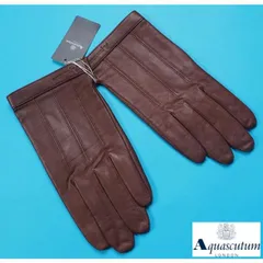 新品正規 Aquascutum アクアスキュータム 羊革レザー ステッチ装飾 手袋/グローブ 手囲い24cm(M)茶 AQ38063のサムネイル