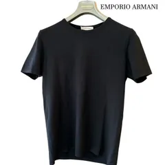 エンポリオアルマーニ EMPORIO ARMANI 半袖ニットTシャツ ブラック ビスコースブレンド ユニセックス