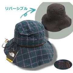 新品正規 ノースフェイス 海外限定 リバーシブル QUILTING DOUBLEFACE ハット/帽子 S ブルー(BLU)