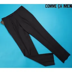 新品サンプル定価3.1万円 COMME CA MEN コムサメン ウールシルク グレンチェック スラックスM濃灰(08) 01FK02