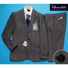 新品8.6万円 大手百貨店扱い 春夏『Tollegno トレーニョ 伊製生地』ウール100% ジャガード織柄 スーツY6灰(H) 1654871