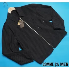 新品定価4.9万円 COMME CA MEN コムサメン Super120‘sマニッシュストライプ 2WAYストレッチ ステンカラーブルゾンS濃灰(08) 13BI01のサムネイル