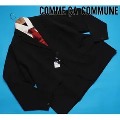 新品定価2.2万円 COMME CA COMMUNE コムサコミューン ナイロン裏毛 リラックス ジャケットF黒(05) 01JA01